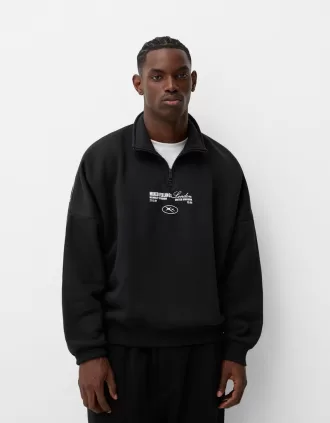 Sudadera deportiva estampada con cremallera Grey