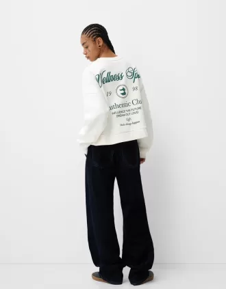 Sudadera estampada Cream