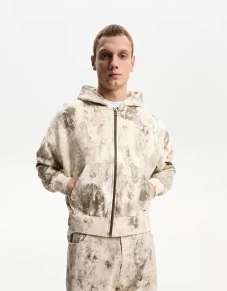 Sudadera estampada con cremallera Green