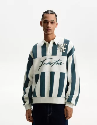 Sudadera estampada con cuello polo Green
