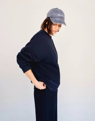 Sudadera oversize con bolsillos laterales Navy