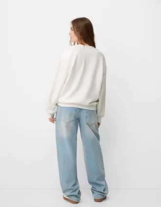 Sudadera oversize con bolsillos laterales Off white