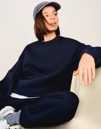 Sudadera oversize con bolsillos laterales Navy