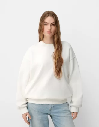 Sudadera oversize con bolsillos laterales Off white