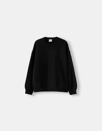 Sudadera oversize con bolsillos laterales Black