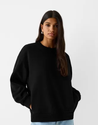 Sudadera oversize con bolsillos laterales Black