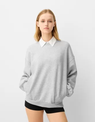Sudadera oversize con bolsillos laterales Grey