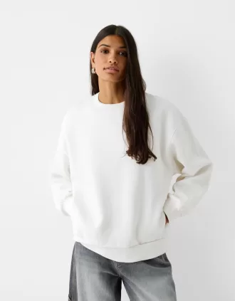 Sudadera oversize con bolsillos laterales Off white