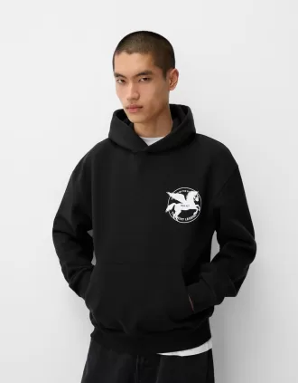 Sudadera oversize estampada Black