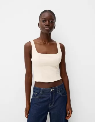 Top ajustado Beige