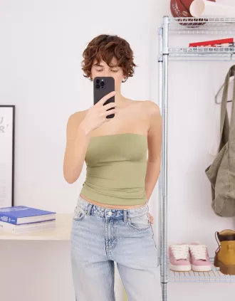 Top bandeau Khaki