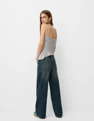 Top bandeau con abertura lateral Grey