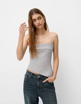 Top bandeau con abertura lateral Grey