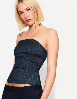Top bandeau con cinturón Dark blue