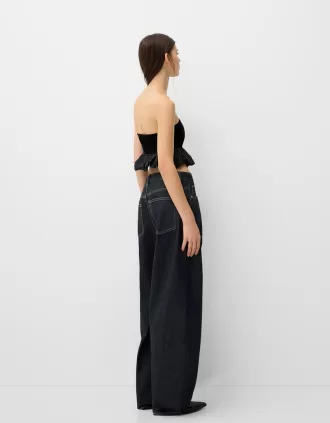 Top bandeau de terciopelo Black