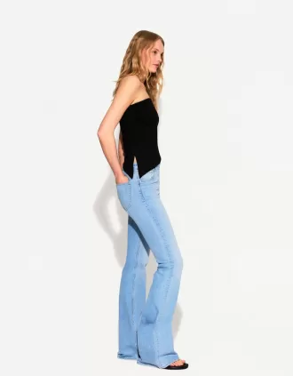 Top bandeau fruncido Black