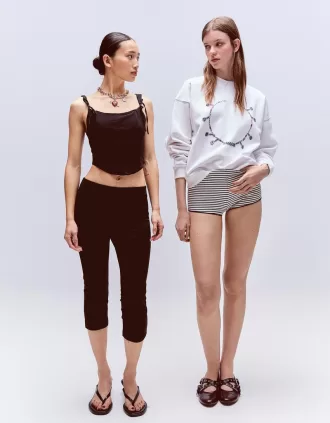Top corsé con lazos Black