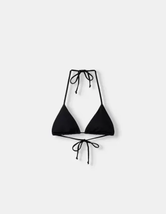 Top de bikini con tirantes finos Black