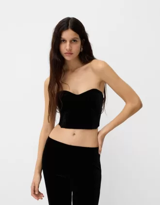 Top de terciopelo inspirado en corsetería Black
