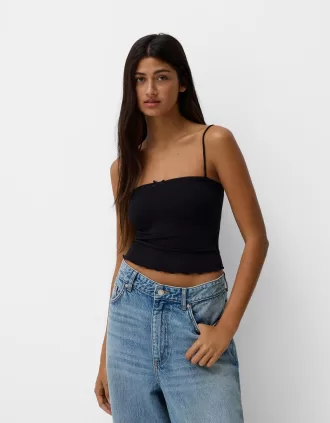 Top de tirantes con detalle de lazo Black