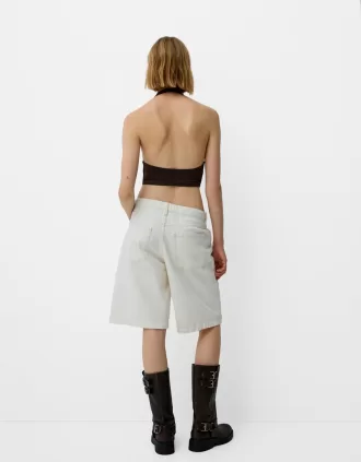 Top halter drapeado Brown