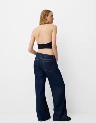 Top halter drapeado Black