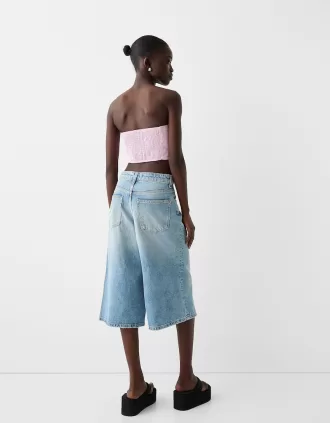 Top tipo bufanda en mezcla de lino Pink