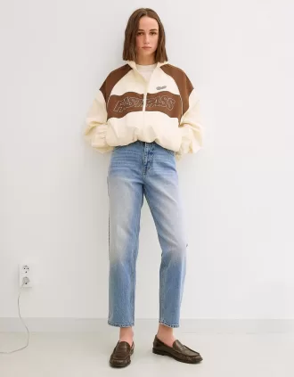 Vaqueros Mom de corte relajado y tiro alto Light blue
