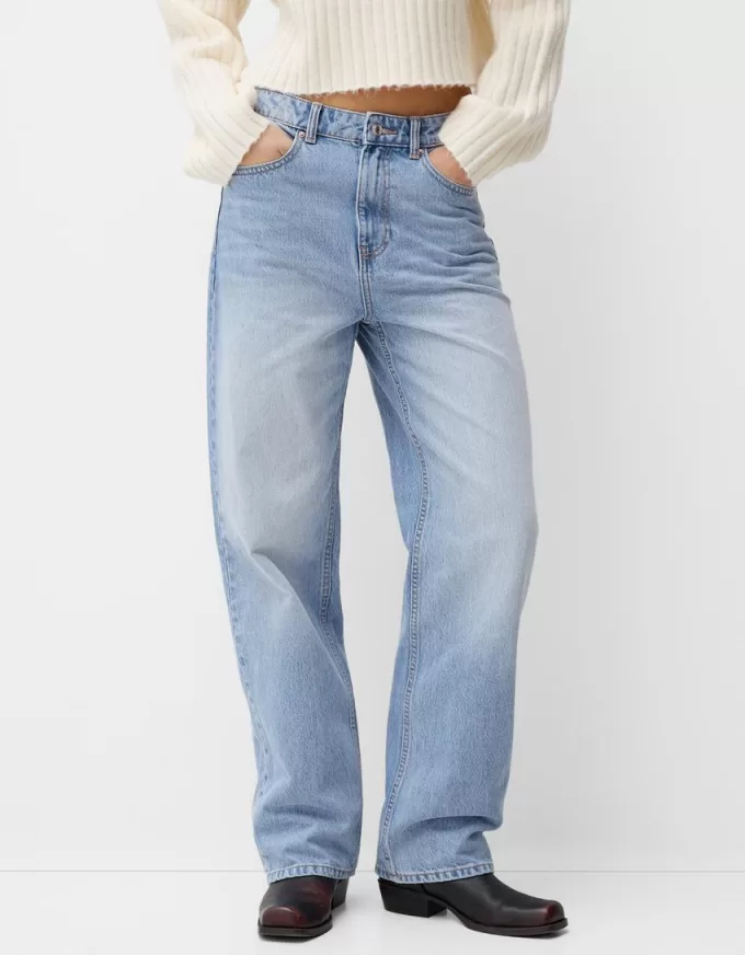 Vaqueros anchos de corte recto Light blue