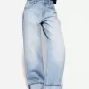 Vaqueros anchos estilo años 90 con dobladillo vuelto Light blue
