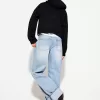 Vaqueros anchos estilo años 90 con dobladillo vuelto Light blue