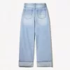 Vaqueros anchos estilo años 90 con dobladillo vuelto Light blue