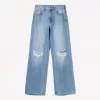 Vaqueros anchos estilo años 90 con rotos Light blue