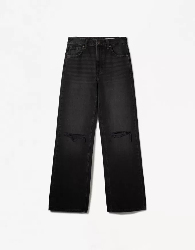 Vaqueros anchos estilo años 90 con rotos Black