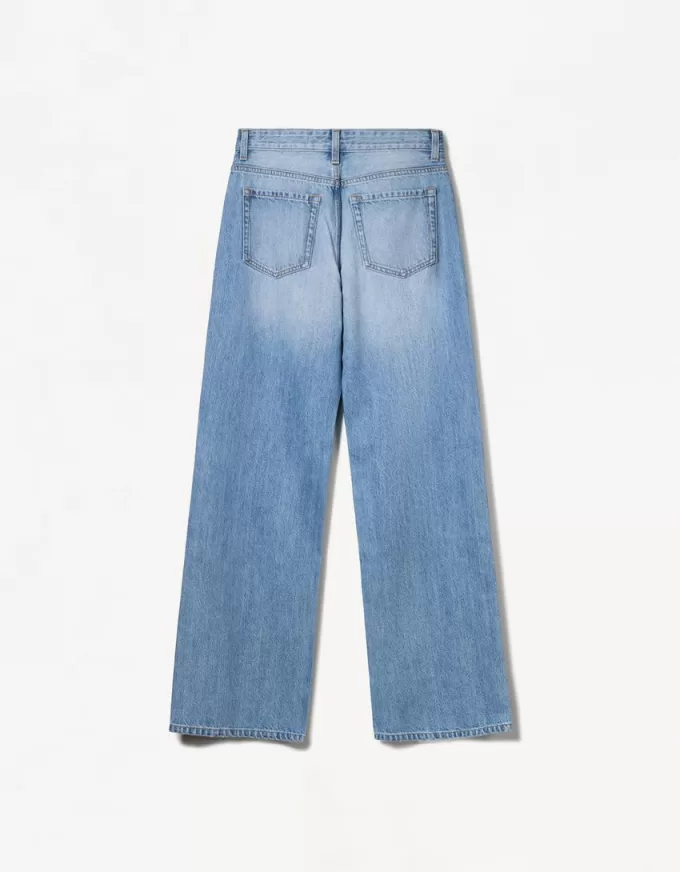 Vaqueros anchos estilo años 90 con rotos Light blue