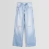 Vaqueros anchos estilo años 90 con rotos Light blue