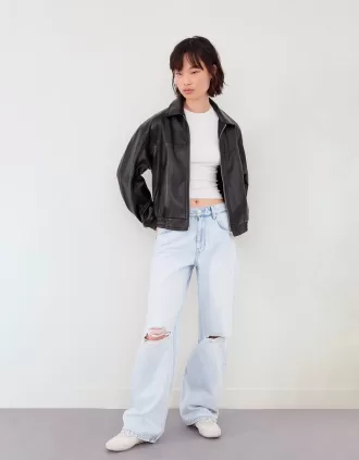 Vaqueros anchos estilo años 90 con rotos Light blue