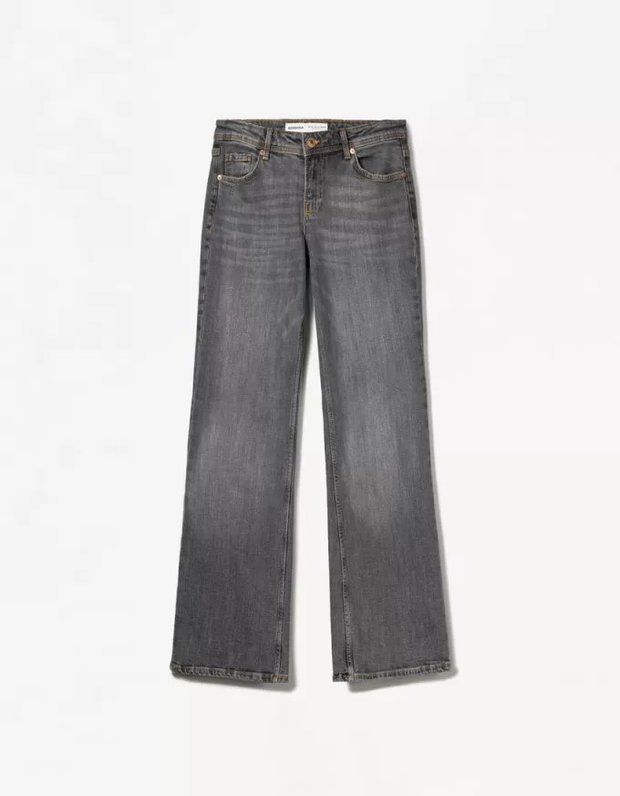Vaqueros boot-cut de talle bajo Dark grey