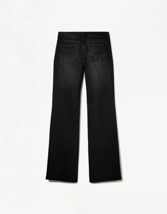 Vaqueros boot-cut de talle bajo Black