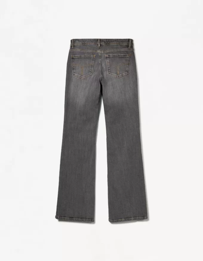 Vaqueros boot-cut de talle bajo Dark grey