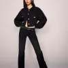 Vaqueros boot-cut de talle bajo Black