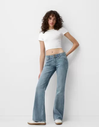 Vaqueros boot-cut de talle bajo Light blue