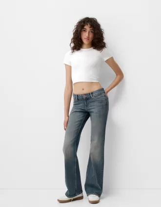 Vaqueros boot-cut de talle bajo Light blue