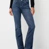 Vaqueros boot-cut de talle bajo con bordado Blue