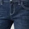 Vaqueros boot-cut de talle bajo con bordado Blue