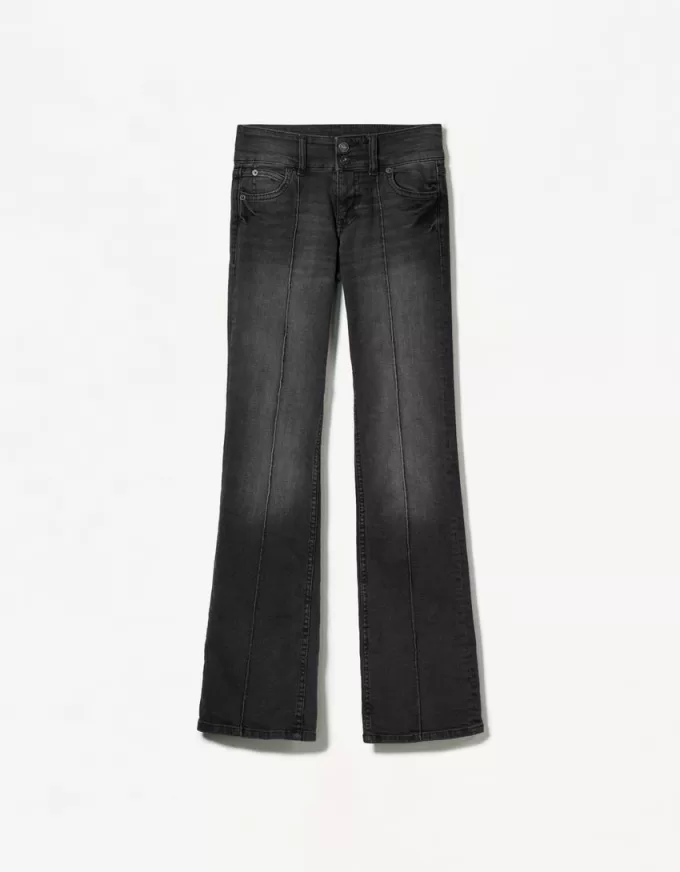 Vaqueros bootcut de talle bajo Black