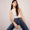 Vaqueros bootcut de talle bajo Washed out blue