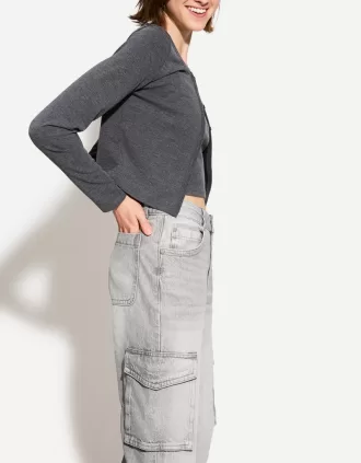 Vaqueros cargo de pierna recta Grey