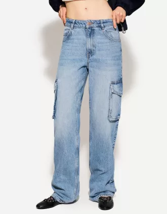 Vaqueros cargo de pierna recta Light blue