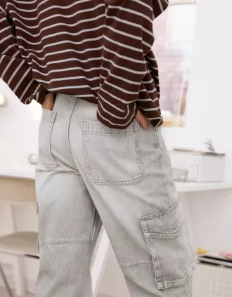 Vaqueros cargo de pierna recta Grey